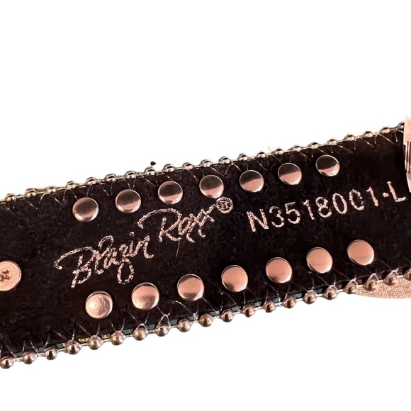 BLAZIN ROXX BELT W/REMOVABLE BELT BUCKLE WESTERN BELT BLING SEQUIN - Picture 5 of 6